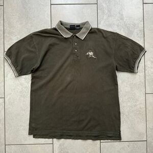 VINTAGE Warner Bros Store Taz Golf Men's L Green Embroidered Short Sleeve Polo